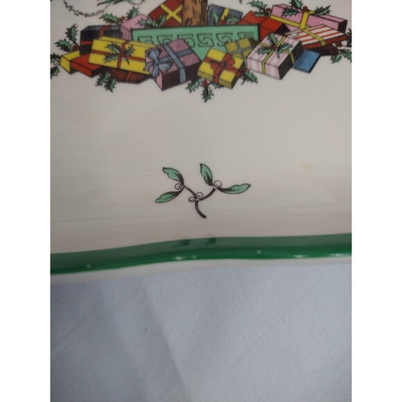 Spode Christmas Tree Plate 11" Triangle Serving Platter Dish Tray England - Picture 9 of 13